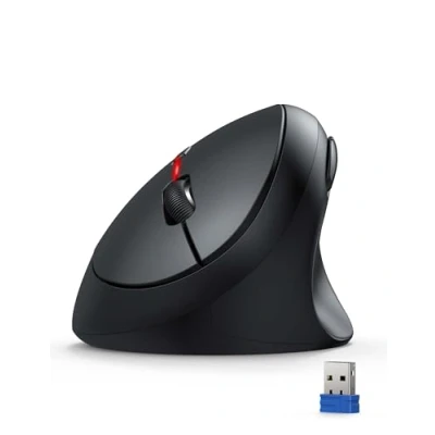 Immagine di TECKNET Mouse Verticale Wireless, 2.4GHz Senza Fili Ergonomico, 4800 DPI, Clic Silenziosi, Wireless 6 Pulsanti Per PC, Computer Portatile, Mac Nero