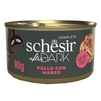 Immagine di Schesir After Dark Filetti in brodo 12 x 80 g Umido per gatto Pollo con manzo