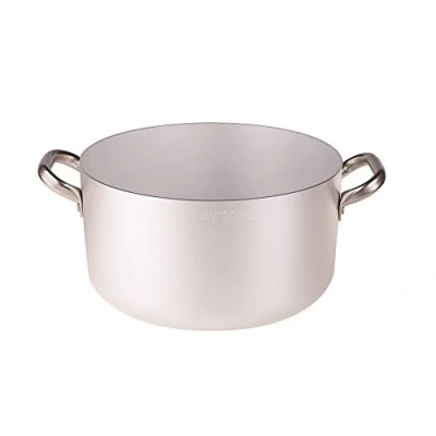 Immagine di Pentole Agnelli ALMA10445 Casseruola Alta con Maniglie, Alluminio, Argento, 45 cm