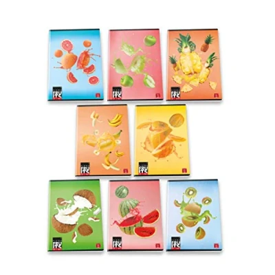 Immagine di Pigna Maxi Quaderni A4 Frutta, Confezione Da 10 Pezzi, 02307681R, Righe
