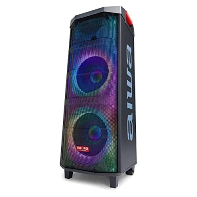 Immagine di AIWA KBTUS 710, TROLLEY PARTY SPEAKER 700 W, Bluetooth 5.0 portata 10m, TunerFM, porte USB/SD per Mp3 Recorder/Player, AUX in, 2 microfoni, batteria ric. durata 8 ore, AC adapter, telecomando