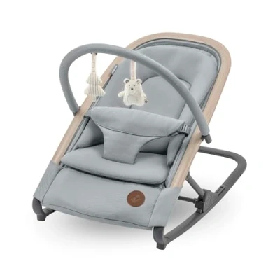 Immagine di Maxi Cosi Kori Sdraietta Neonati in Tessuto con Arco Gioco, 0 2 anni, 15 kg, Pieghevole, 3 Posizioni di Reclinabile, Chiusura Compatta, Cinture Easy in, Beyond Grey