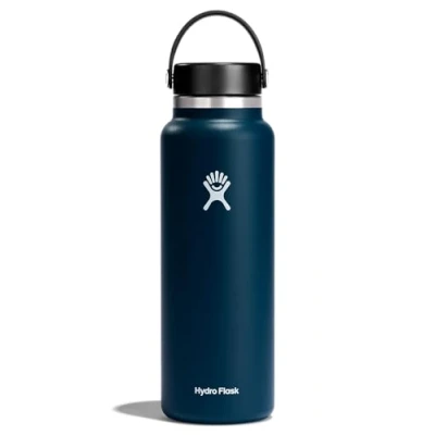 Immagine di Hydro Flask Wide Mouth Borraccia da 1180 ml (40 oz) Acciaio inossidabile con isolamento sottovuoto e coperchio a prova di perdite rivestimento in polvere Indigo