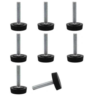 Immagine di SKIR&#039;CO 8 piedini di livellamento per mobili, M6 x 30 mm, gambe rotonde regolabili diametro 25 piedino livellatore filettatura