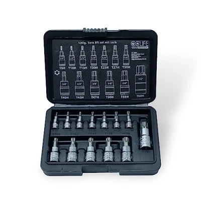 Immagine di CCLIFE 13 pezzi Set chiavi Torx bit T8H T60H S2 Acciaio, a bussola Per Le Automobili L&#039;Attrezzatura Della Famigli