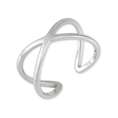 Immagine di GD GOOD.designs Anello regolabile da donna a forma di X in acciaio inossidabile argento, oro o rosa I aperto con placcatura 18 carati (Argento)