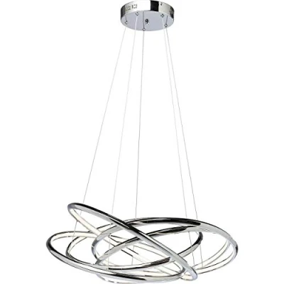 Immagine di Kare Lampadario Saturn Led Grande, Argento, 120 x 75 cm