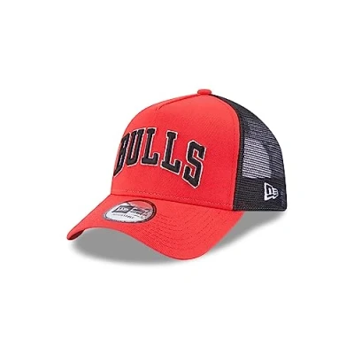 Immagine di New Era Fanartikel Basketball Chicago Bulls Team Script gebogener Schirm Rot Schwarz A Frame Mesh Trucker One Size