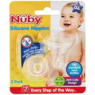Immagine di Nuby ID921 Tettarella per Biberon, Collo Standard Non Drip