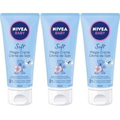 Immagine di Nivea Baby Soft Crema per la cura dei bambini, confezione da 3 (3 x 100 ml)