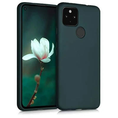 Immagine di kwmobile Custodia Compatibile con Google Pixel 4a 5G Cover Back Case Morbida Protezione in Silicone TPU Effetto metallizzato petrolio