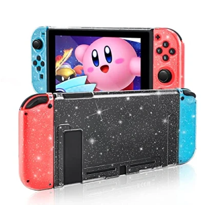Immagine di DLseego Custodia Glitter Compatibile Con Switch, Cover Protettiva Agganciabile Guscio in TPU per Switch Console e Joy Controller Chiaro