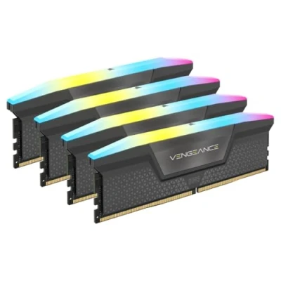 Immagine di CORSAIR VENGEANCE RGB DDR5 64GB (4x16GB) 5600MHz CL36 AMD EXPO Intel XMP iCUE Memoria Compatibile per Computer Grigio (CMH64GX5M4B5600Z36)