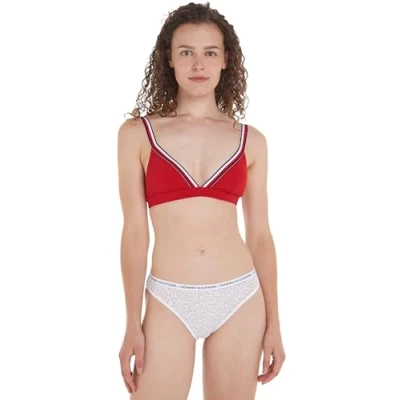Immagine di Tommy Hilfiger Global Stripe Striangle Bikini pezzo sopra, Donna, Taglia: Large, Primary red