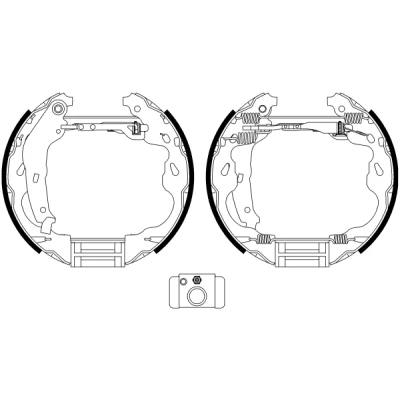Immagine di TEXTAR Shoe Kit Pro 84064502 freno, Freno a tamburo con cilindretto regolatore/attuatore SUZUKI: SWIFT 3, OPEL: Agila B