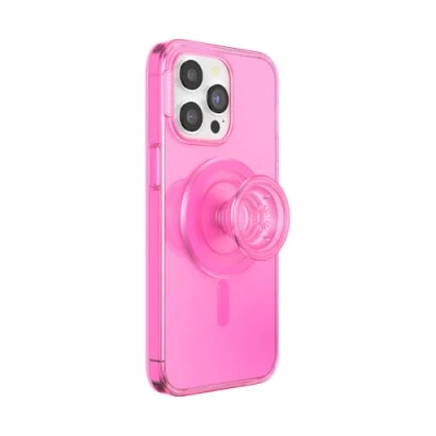 Immagine di PopSockets custodia per iPhone 15 Pro Max con impugnatura rotonda compatibile MagSafe, Max, ricarica wireless, rosa Baeby