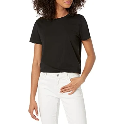 Immagine di The Drop Courtney, T shirt da Donna, In Jersey, Girocollo, A Maniche Corte Nero, 4XL Plus