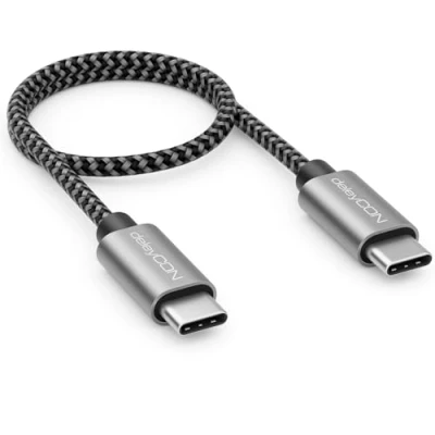 Immagine di deleyCON 0,30m Cavo USB C PD3.0 (Ricarica Rapida 60W) di Ricarica a Corto 30cm per iPhone 16 15 Pro Max Samsung Galaxy S24 S23 S22 Pixel iPad MacBook Air Tablets Switch PS5