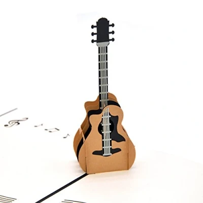Immagine di Medigy Biglietti d&#039;auguri pop up 3D per la maggior parte delle Occastions (chitarra) (nero)