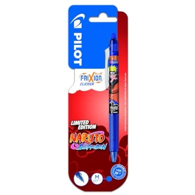 Immagine di Pilot Naruto 1 FriXion Ball Clicker penna cancellabile e retrattile, edizione limitata Shipudden, roller ricaricabile, colore: blu, punta media
