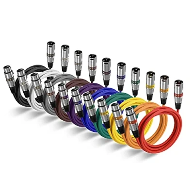 Immagine di EBXYA Cavo XLR 1M/3FT 10 Pack Microfono Mic Patch cavi colorati bilanciato da maschio a femmina