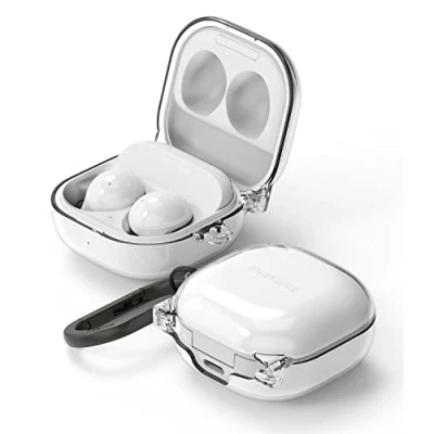 Immagine di Ringke Hinge Compatibile con Cover Samsung Galaxy Buds FE / 2 Pro Pro/Live, Custodia PC Rigida Moschettone Clear Trasparente