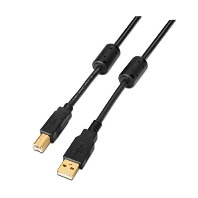Immagine di AISENS A101 0010 Cavo USB 2.0 Stampante con ferrite da 3 m, Colore: Nero