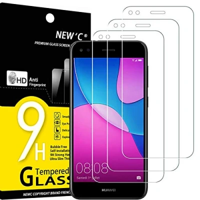 Immagine di NEW&#039;C 3 Pezzi, Vetro Temperato per Huawei Y6 PRO 2017, Pellicola Prottetiva Anti Graffio, Impronte, Senza Bolle, Durezza 9H, 0,33mm Ultra Trasparente, Resistente
