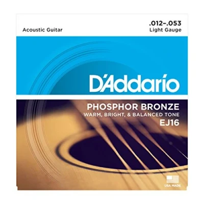 Immagine di D&#039;Addario Corde Chitarra Acustica per EJ16 Set EJ Phosphor BRZ RND WND, 12 53