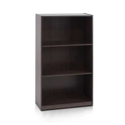 Immagine di Furinno Basic Libreria a 3 Ripiani con Ripiani, Marrone Scuro