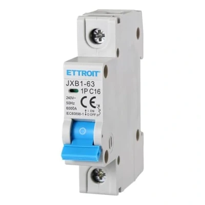 Immagine di Interruttore magnetotermico 1P, occupa 1 modulo, 220V 230V, 16A C16, curva C, 6KA 6000A