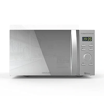 Immagine di Cecotec Forno a microonde Proclean 8110 completamente in acciaio inossidabile, 28 L, 1000 W e grill W, porta specchio, tecnologia 3DWave, controllo digitale con schermo LED