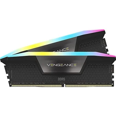 Immagine di CORSAIR VENGEANCE RGB DDR5 RAM 64GB (2x32GB) 6400MHz CL32 Intel XMP Compatibile iCUE Memoria per Computer Nero (CMH64GX5M2B6400C32)