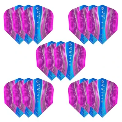 Immagine di Harrows Lumen No6 Set di 5 alette per freccette extra forti forma standard (15 alette) (acqua/rosa)