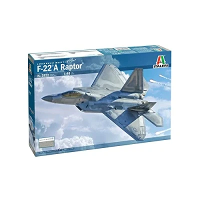 Immagine di Italeri 2822 F 22A Raptor, Scala 1:48, Model Kit, Modello in Plastica da Montare, Modellismo, Colore Grigio, IT2822