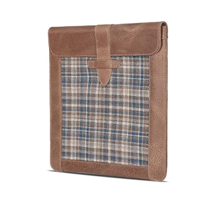 Immagine di LONDO iPad Pro 12.9 Case 2020 Custodia in vera pelle con tessuto per 2018 2020, compatibile tutti i tablet da 12&quot;, visone