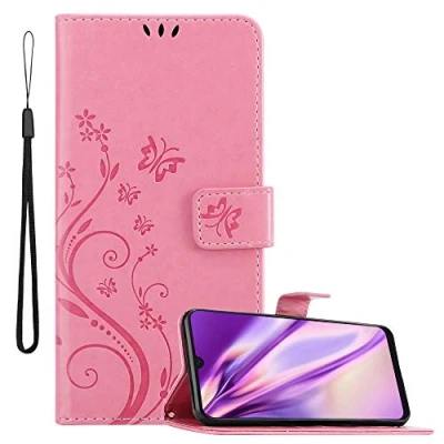Immagine di Cadorabo Custodia Libro per Samsung Galaxy A50 in ROSA Fiore Design di con Chiusura Magnetica, Funzione Stand e 3 Vani Carte Portafoglio Cover Case Wallet Book Etui Protezione