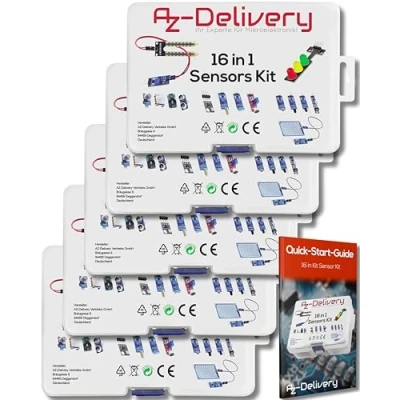 Immagine di AZDelivery 5 x Kit 16 in 1 di accessori compatibile con Arduino E Raspberry Pi incluso un Book!