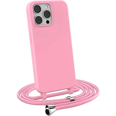 Immagine di MyGadget Cover per iPhone 13 Pro Custodia con Corda Case Cordino Opaca Antiurto Laccio Tracolla Practical Stylish Rosa