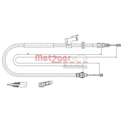 Immagine di METZGER 11.5495 Cavo Freno posteriore Dx 2067/1854 COFLE FORD: S Max Mk1