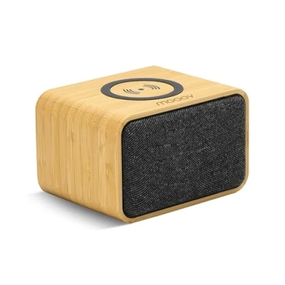Immagine di mooov 477352 Altoparlante Bluetooth Bamboo Portatile con Caricatore Induzione per Smartphone