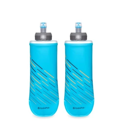 Immagine di Hydrapak SoftFlask Speed 500ml Borraccia morbida comprimibile, perfetta per gilet idrici e zaini da corsa con tappo di facile apertura (Malibu Blue, 500 ml)