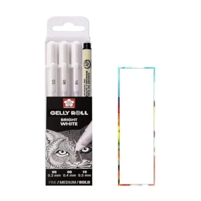 Immagine di SAKURA Gelly Roll White, penne Bright White in astuccio, Mix Size 05/08 /10 e 1 indicatore 005