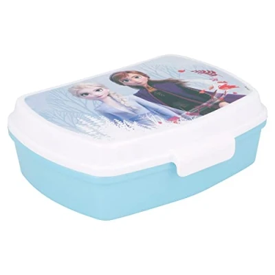 Immagine di Sandwich box Bambine Disney Stitch plastica, senza BPA, con chiusura di sicurezza, non adatta al microonde e alla lavastoviglie, lavabile riutilizzabile