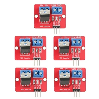 Immagine di Telituny Scheda Driver di Uscita PWM, 5 Pezzi 3.3V / 5V Modulo PWM Schede Guida per elettrovalvola Motore CC Mini Pompa Strisce lampade a LED 0 24V