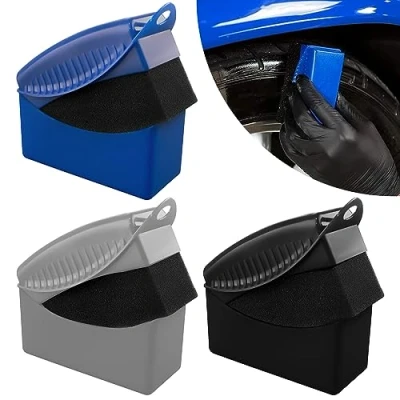 Immagine di Nizirioo Tire Dressing Applicator Pad: 3 pezzi di spugna per la pulizia dell&#039;auto con coperchio, cura dei pneumatici auto, strumenti