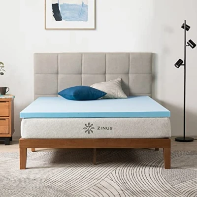 Immagine di Zinus Coprimaterasso 140x190 cm Altezza 5 Materasso in memory foam con gel rinfrescante Certificato OEKO TEX
