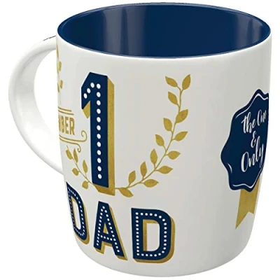 Immagine di Nostalgic Art Tazza da caffè retrò, Word Up Number 1 Dad Idea regalo per papà, Design vintage, 330 ml, in ceramica