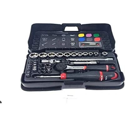 Immagine di Facom R.161 6P6 Set Cricchetti Più Bussole 6 Laterali, Multicolore, 1/4&quot;, di 37 Pezzi