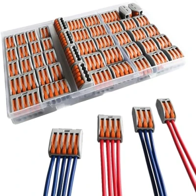 Immagine di CESFONJER Connettori compatti per conduttori, Premium PCT 212/213/214/215 Kit assortimento di dadi, morsettiera Connettore cavi (2 porte 14Pcs 3 4 10pcs 5 8Pcs)
